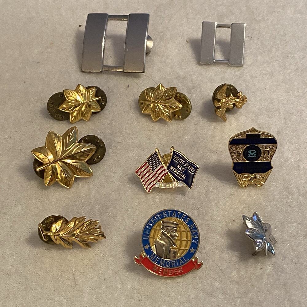 Lot of 11 Service Pins U.S. Mint Police Navy Memorial Pentagon Rank Insignia